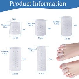 Toe Caps Pack of 30 Toe Protectors Silicone Breathable Toe Protectors Toe Plasters Anti Blisters Protection High Elasticity Toe Protectors Soft Various Sizes Gel Toe Cap for Walking Running