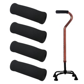 Bcautay 4Pcs Cane Replacement Hand Grip Replacement Walking Cane Hand Grip Walking Canes Grips for Seniors Black Foam Grip Replacement for Offset Canes (4.73 * 1.42 * 0.98)