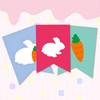 Easter Bunting,Easter Decorations,Rabbit Bunting Easter Egg Bunny Carrot Happy Easter