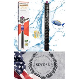 South Shore Retail MaxxHeat 300W Aquarium Heater – Durable with Protective Casing – for Fish Tanks, Stock Tanks, Koi Ponds, Outdoor Ponds, and De-Icing – Veteran-Owned Small Business