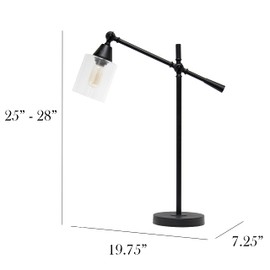 Elegant Designs LD1030-BLK 28" Industrial Tilting Arm Modern Table Desk Lamp, Black