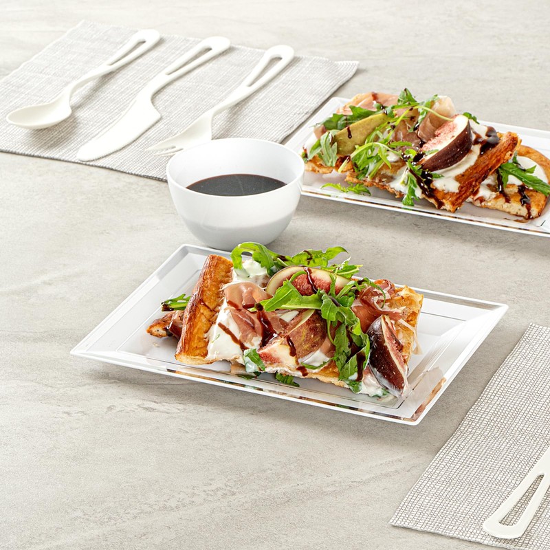 Restaurantware Moderna 7.5 x 5.3 Inch Premium Disposable Plates 10