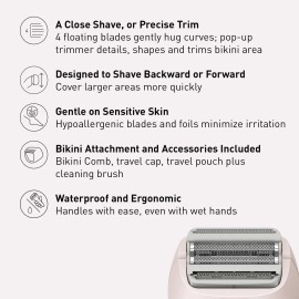Panasonic Women's 4-Blade Shaver, Wet/Dry, Bikini Attachment