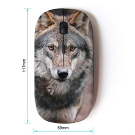 KOOLmouse [ Optical 2.4G Wireless Mouse [ Wolf Wild Dog Brown Forest Fairytale Eyes ]
