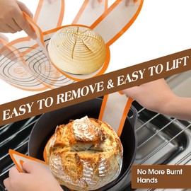 Banneton Bread Proofing Basket Set, 10 Inch Oval & 9 Inch Round Sourdough bread baking supplies with Linen Liner, Silicone Bread Sling, Danish Dough Whisk, Bread Lame, Bowl Scraper,Dough Scraper Kit