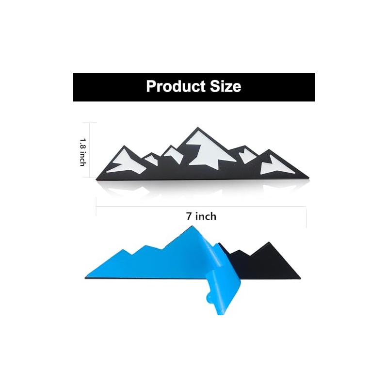 7 Inch Mountain Graphic Logo Badge Emblem, Snow Mountain Emblem