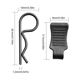 50 Pieces HobbyPark Universal RC Body Clips with Pull Tabs Car Clips R Clips for All 1/10 1/12 Scale Redcat HPI Himoto HSP Exceed RC Car Parts Truck Buggy Shell Replacement,Black