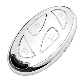 Tukellen Key Fob Cover,Special Soft TPU Key Case Cover Protector Compatible with Hyundai 2023 2024 2025 Ioniq 6 Grandeur GN7 KONA Smart 7-Buttons Remote/Smart Key,Key Shell(White)