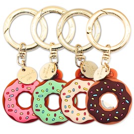 WATASHINO Airtag Case Keychain Air Tag Air Tag Case Kids Cover (Donut, Set of 4 Colors)