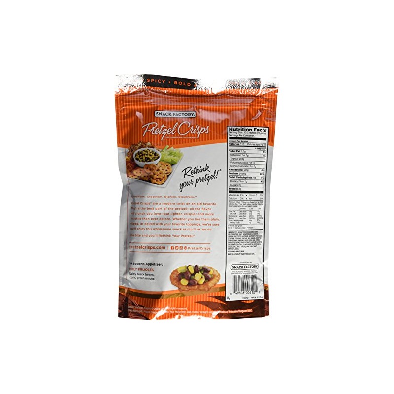Snack Factory Pretzel Crisp Bfflo Wng, 7.2 Ounce (Pack of