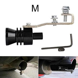 MASO Universal Turbo Car Motorcycle Muffler Exhaust Pipe Whistler Black (Black/M)