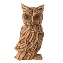Widdop and Co. - Naturecraft - Driftwood Collection - Wood Effect Self Standing Owl Statue/Figurine/Decorative Ornament - Homeware For Animal Lovers & Wildlife Enthusiasts.