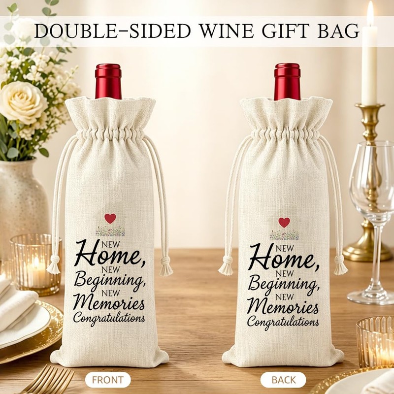 New Home Wine Bag Housewarming Gifts for Neighbors New Homeowners
