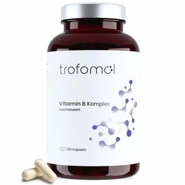Vitamin B Complex High Dose - All 8 Essential B Vitamins + PABA - Vegan, Laboratory Tested & No Additives - 120 Capsules