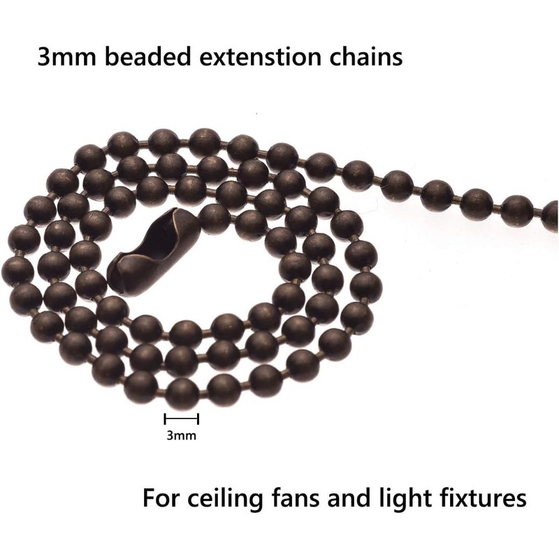 SmoTecQ Ceiling Fan Pull Chain Extenders 2 Pack, Decorative Waterdrop