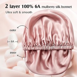 Yfong Gorro Seda Morera 100 Momme Dormir Mujer Está Hecho Diferencia Satén Natural Crea