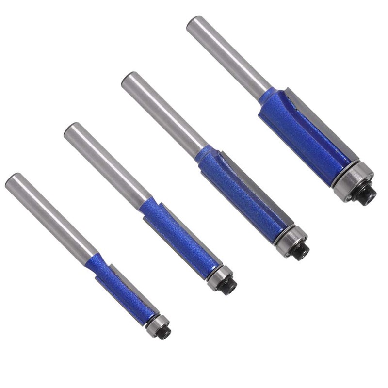 Gasea 4pcs 1/4" Shank Top Bearing Flush Trim Router Bits