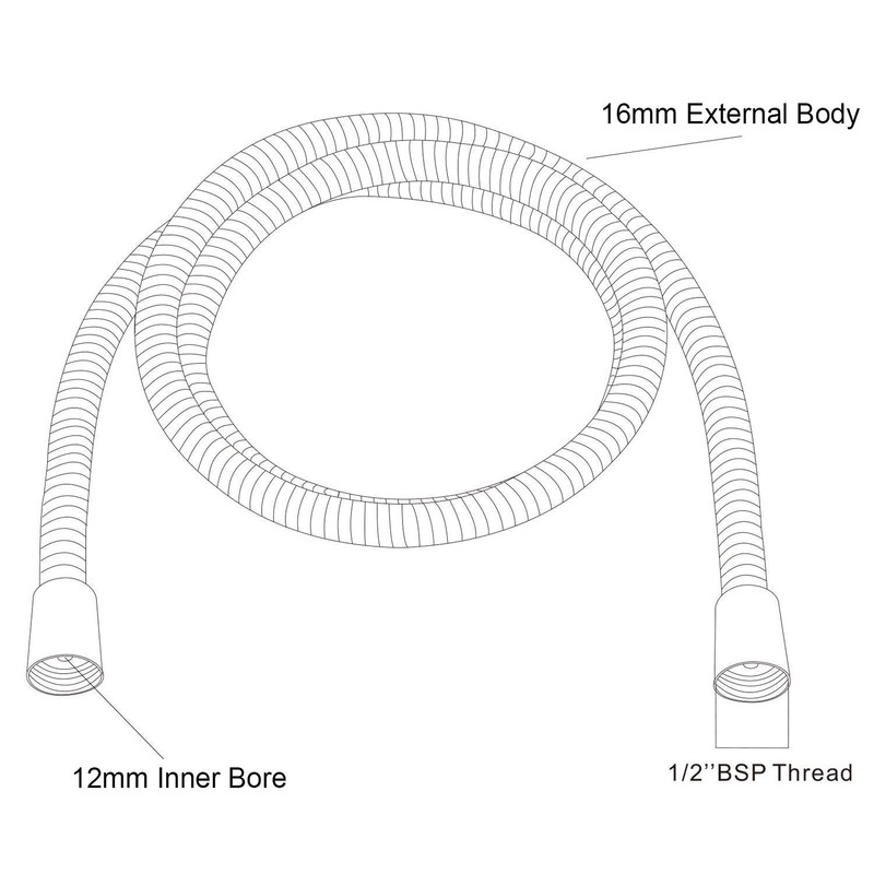 Samodra Shower Hose 1.25m | Flexible Stainless Steel Replacement Shower