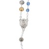 St. Brigid Beautiful Blue Glass Rosary | Gold-Tone and Silver-Tone