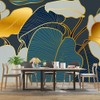 WXHFM - Golden Botanical Leaf wallpeper Living Room Bedroom Wall