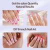 Misssix XBASICTIPS Uñas postizas francesas rosas, 150 unidades, largas y