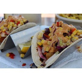 Set of 36 Metal Taco Holders - Stainless Steel Taco Trays- Dishwasher, Oven, and Grill Safe - Great for Sandwiches and Hotdogs too (36)