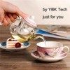 YBK Tech Tea for One Set, Glass Teapot with Porcelain