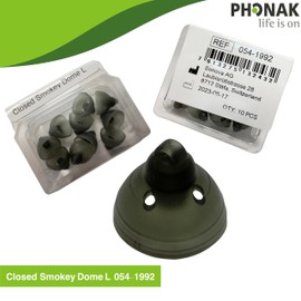 Closed Smokey Dome for Phonak, 2 Pack/20 Domes, Genuine OEM Switzerland Hearing Domes by Sonova (2 Pack Large)