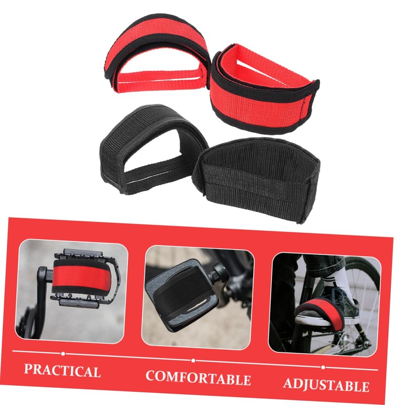WOONEKY Exercise Bike Straps Bike Pedal Straps Comfort Fit Wide