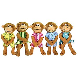 MerryMakers Five Little Monkeys Finger Puppet Playset, Set of 5, Polyvinyl Chloride, 5-Inches Each