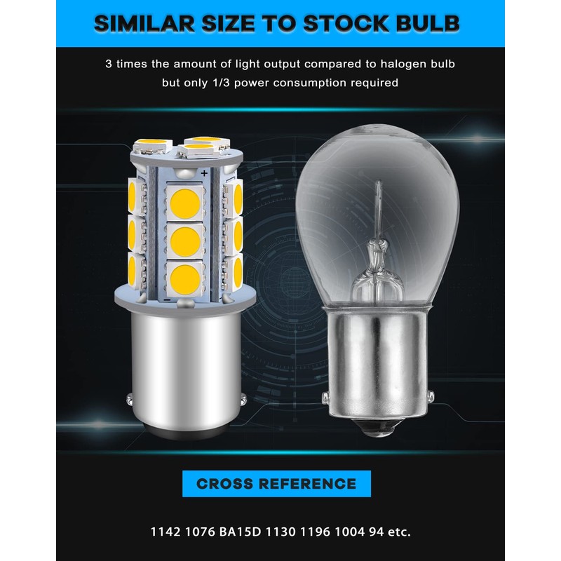 Qoope 6-Pack 1076 LED Bulb for RV, 1142 1004 BA15D