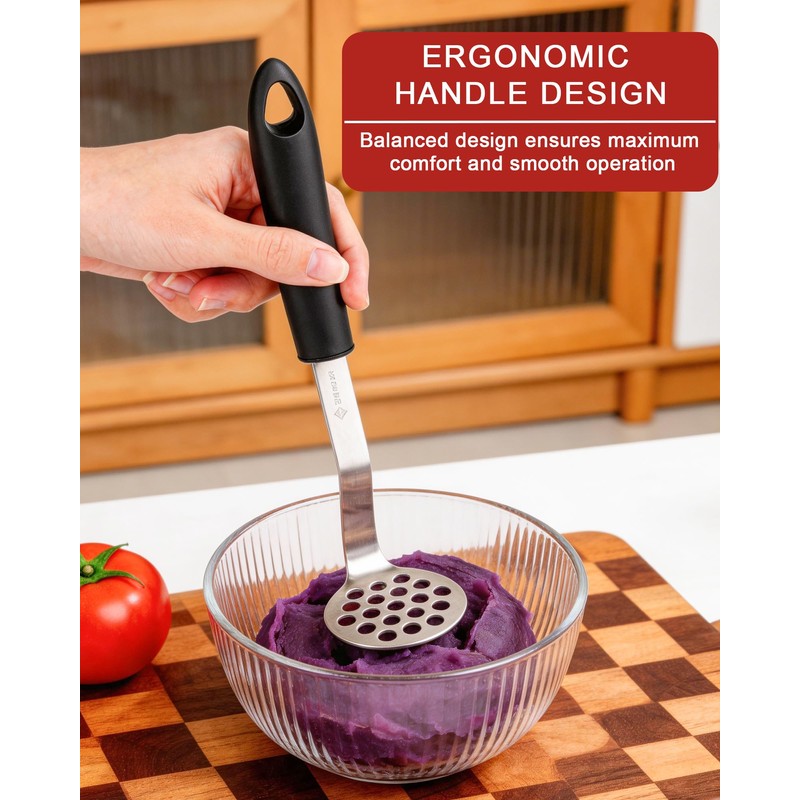Acual Potato Masher Stainless Steel, Heavy Duty 304 Stainless Steel