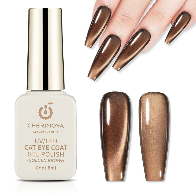 CHERIMOYA Esmalte de Uñas de Gel Ojos de Dorado Marrón