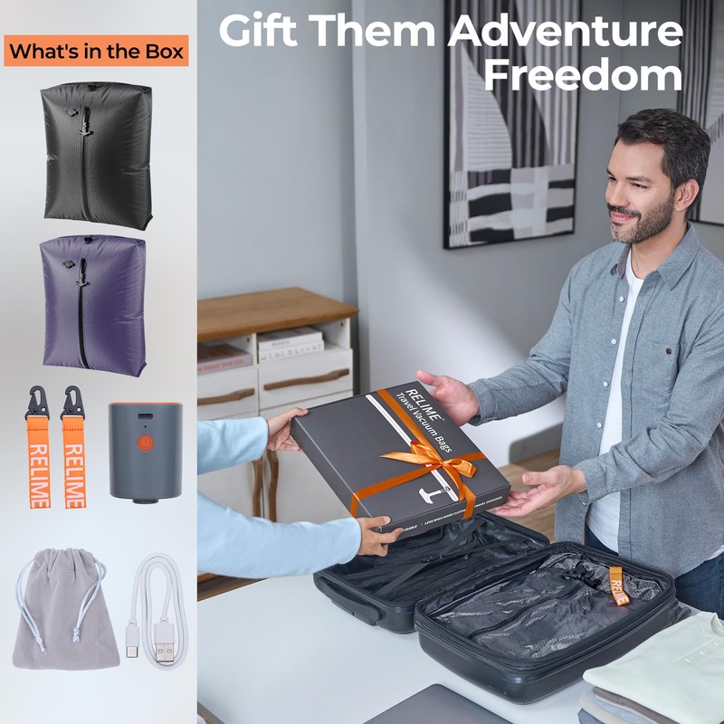 Relime Classic Series Vacuum Bags for Travel Luggage with Wireless