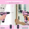 FASTPRO 175-Piece 12V Pink Drill Set, Cordless Lithium-ion Driver and