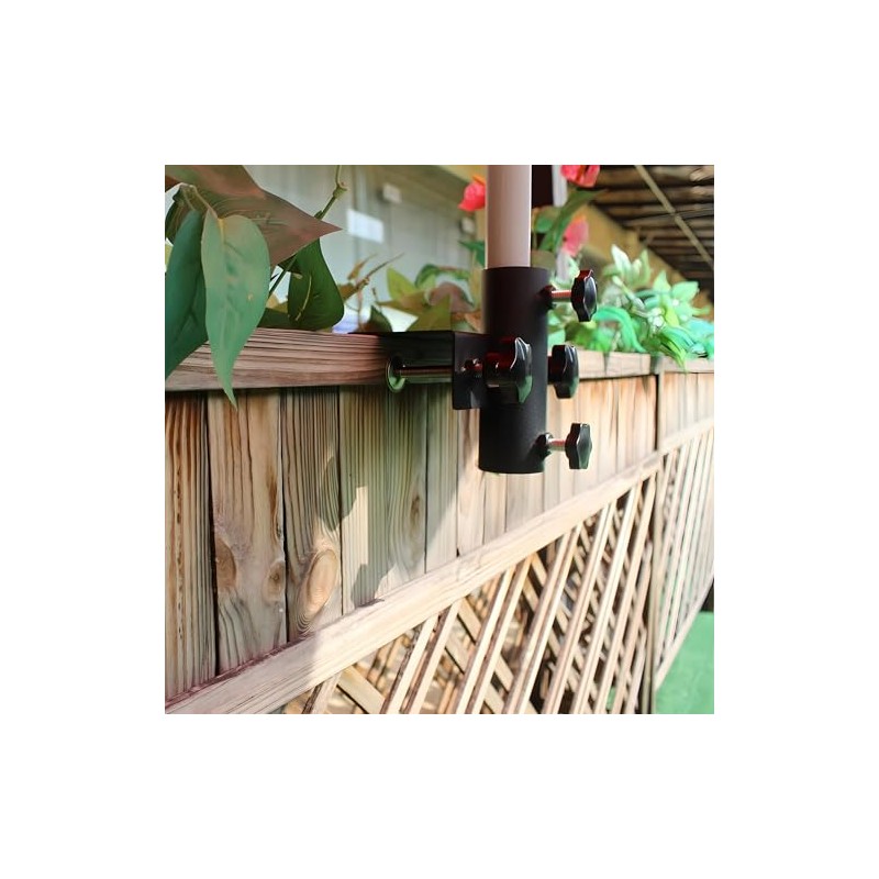 Parasol Holder Balcony Railing with Hooks, Diameter 25-38 mm Balcony