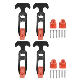 M METERXITY 4-Pack T-Handle Rubber Flexible Draw Latches,3.9" Flexible Draw Latches Flexible T-Handle Hasp Rubber with Screws for Toolbox/Golf Cart/Vehicle Engine/Cooler/Hood [Black Orange]
