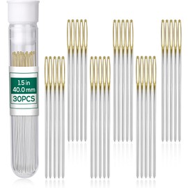 Fteven Kit de Agujas de Punto de Cruz y Bordado de Acero Inoxidable con 30 Piezas y Caja