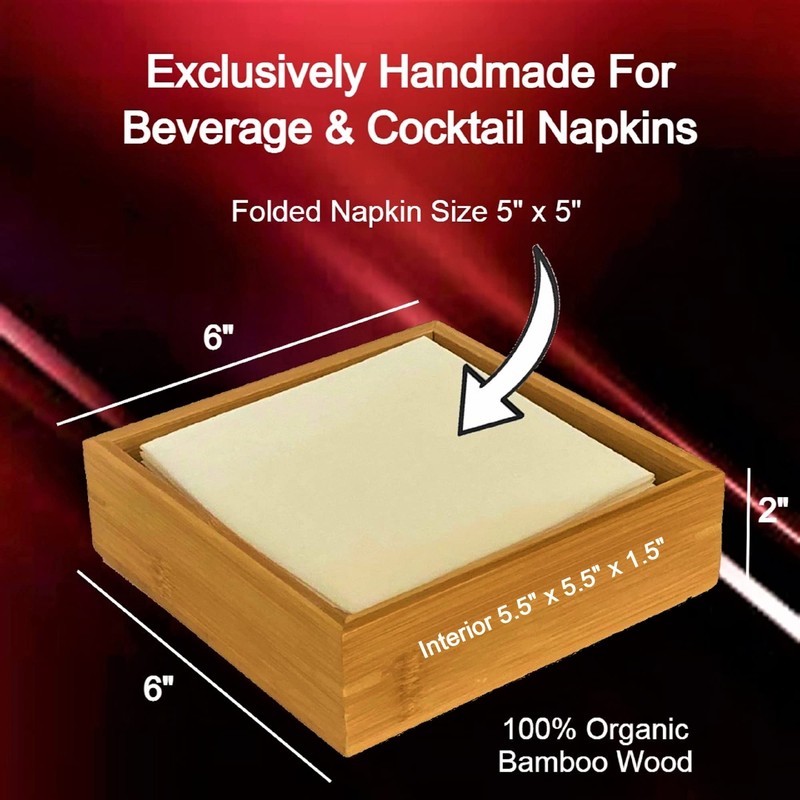 Cocktail Napkin Holder for Folded Napkin Size 5" x 5"
