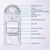 Multifunctional Geometric Ruler Student Mathematics Drawing Tools School Office, Clear