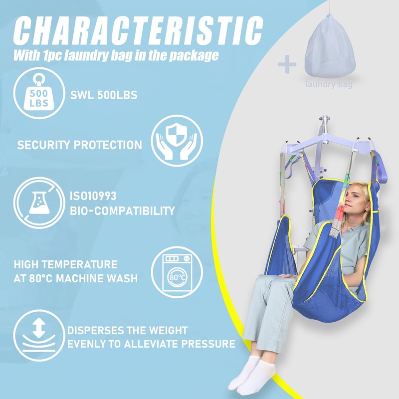 Universal Full Body Hoist Sling for Patient Lift – Mesh