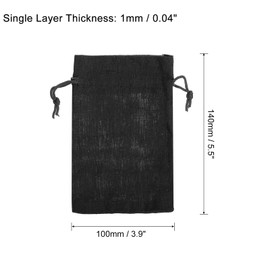 PATIKIL 6"x4" Coin Money Sacks Bag, 10 Pack Bank Deposit Change Transit Bags Cash Bag with Drawstring Currency Bags Gift Bag Style 4, Black