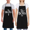 Dumoldpa 2Pcs Apron Waterdrop Resistant The Boss &The Real Boss