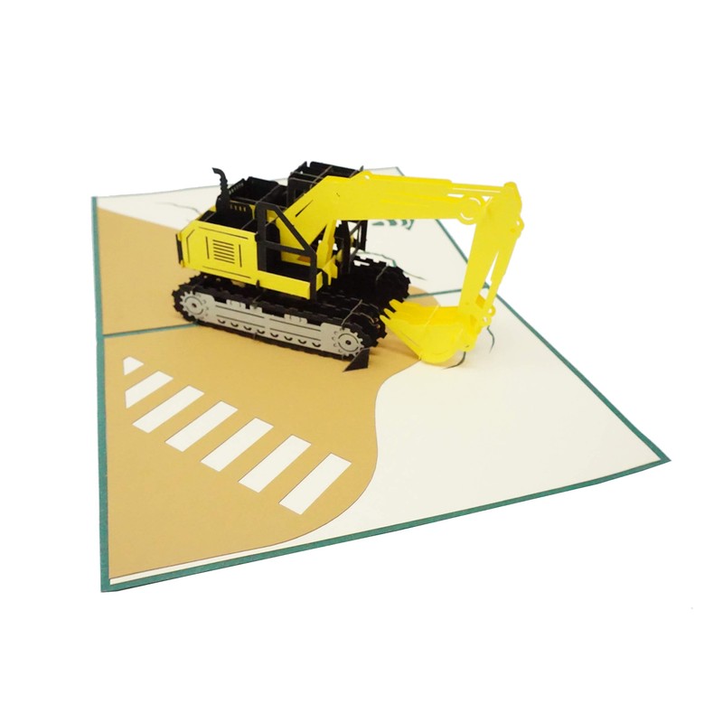 WOWPAPERART Excavator - 3D Pop Up Greeting Card for All