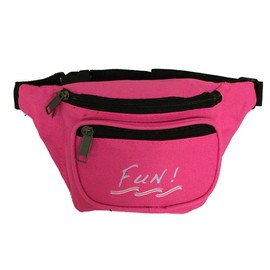 Yens 3 Zippered Fanny Pack w/Fun Logo, FN-03F (Neon Pink)