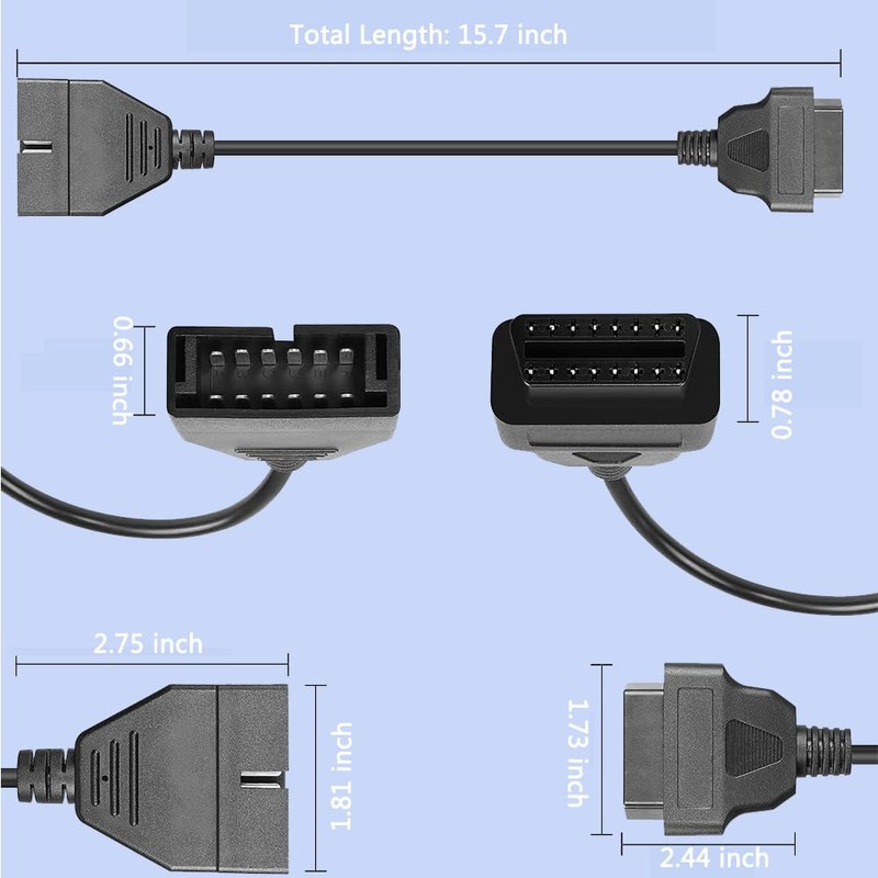 TIMEJONS OBD1 12 Pins to OBD2 16 Pins Scanner Diagnostic
