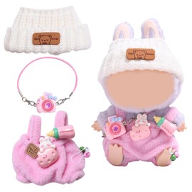 Clothing for 17 cm Doll, Clothing Doll Clothing, Clothing Accessories for Doll, Clothing Doll Accessories, Doll Clothes, Plush Outfit Only for DIY Children's Gifts (Pink)