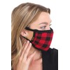 C.C Reusable Washable Knit Pattern Face Mask, Knit Plaid Red/Black,