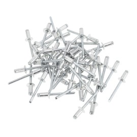 HEROFFIX Open End Large Flange Blind Rivets 5mm Grip Diameter 8mm Grip Length 9.8mm Flange Diameter Aluminum Alloy Iron Silver Tone