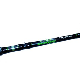 Dobyns Rods Fury Series 7’0” Spinning Fishing Rod | FR703SF | Medium Fast Action Rod | Modulus Graphite Blank with Kevlar Wrapping | Fuji Reel Seats and Alconite Guides | Line 8-17lb Lure 3/16 -⅝ oz., Black/Green (FR 703SF)